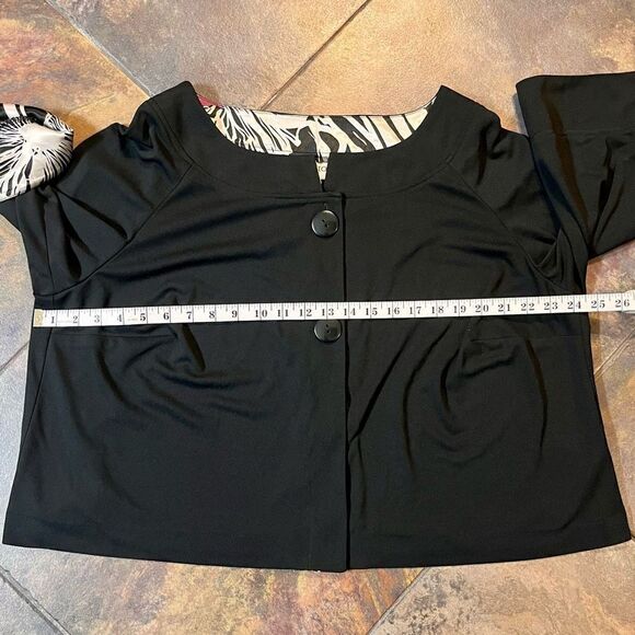 Studio 1 Dress Cardigan Cape Jacket Zebra Trim 20 W - Picture 7 of 11